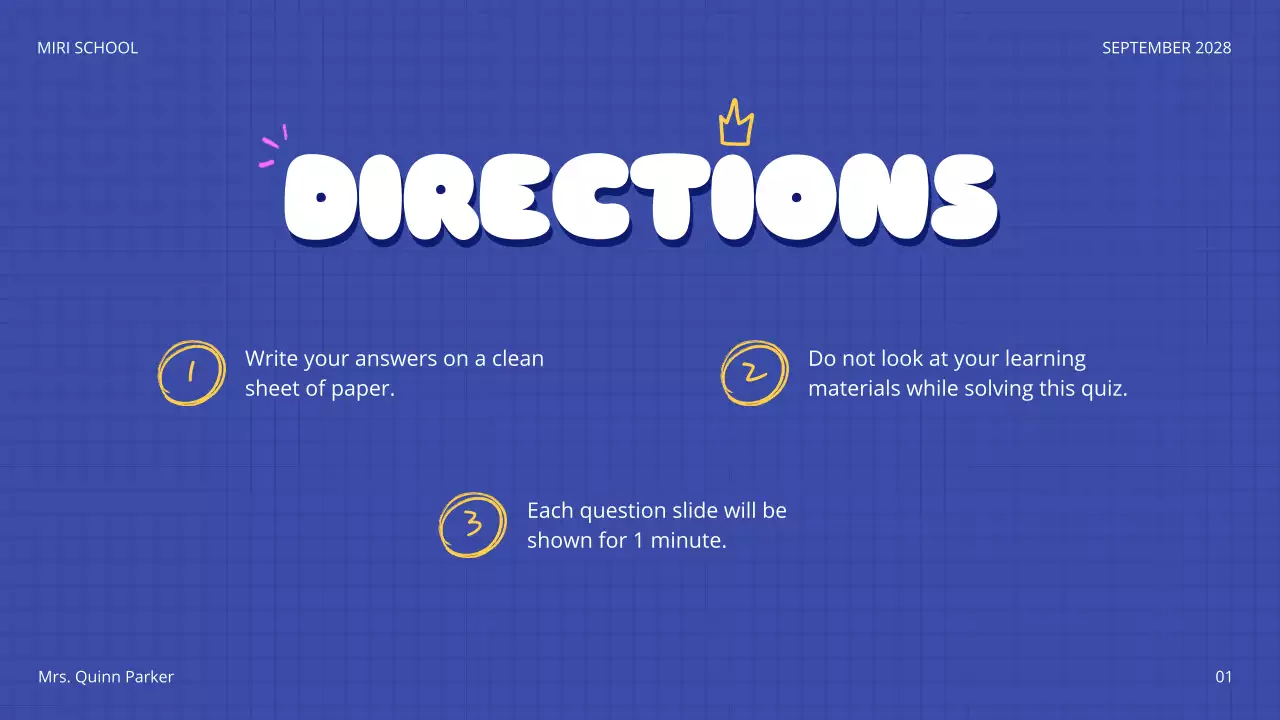 Blue Playful Quiz Announcement Presentation