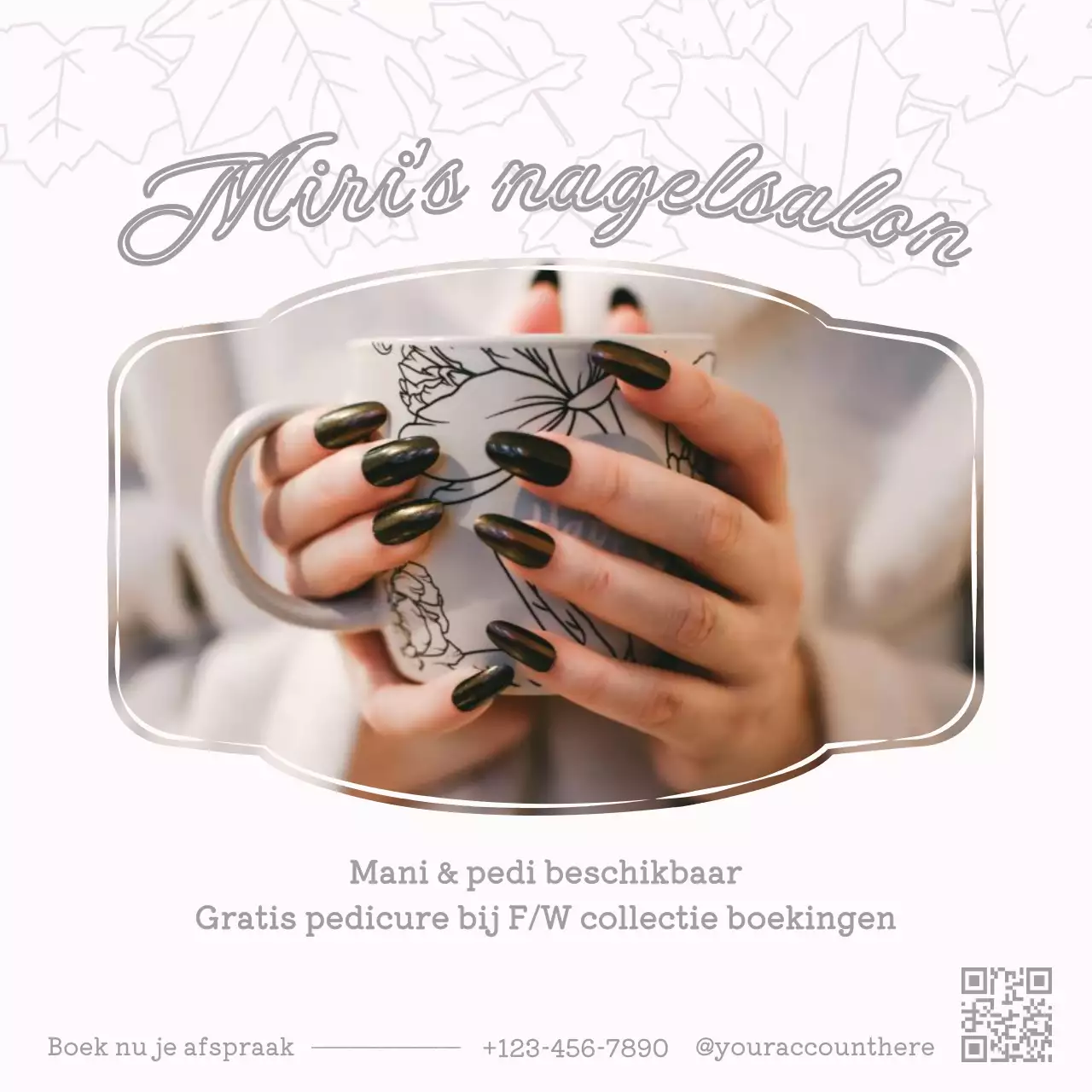 Zachte en elegante nagelsalon promotie