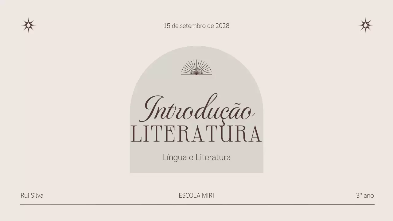Apresentação do Curso de Literatura Minimalista Bege Castanho