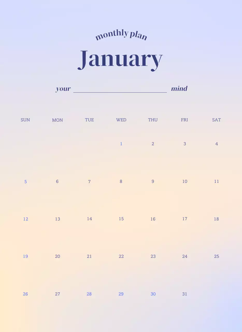 Kalender Minimalis Gradien