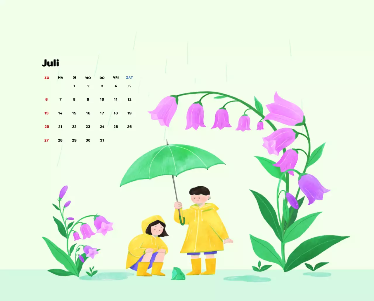 Nieuwjaarskalender met een warme geïllustreerde uitstraling