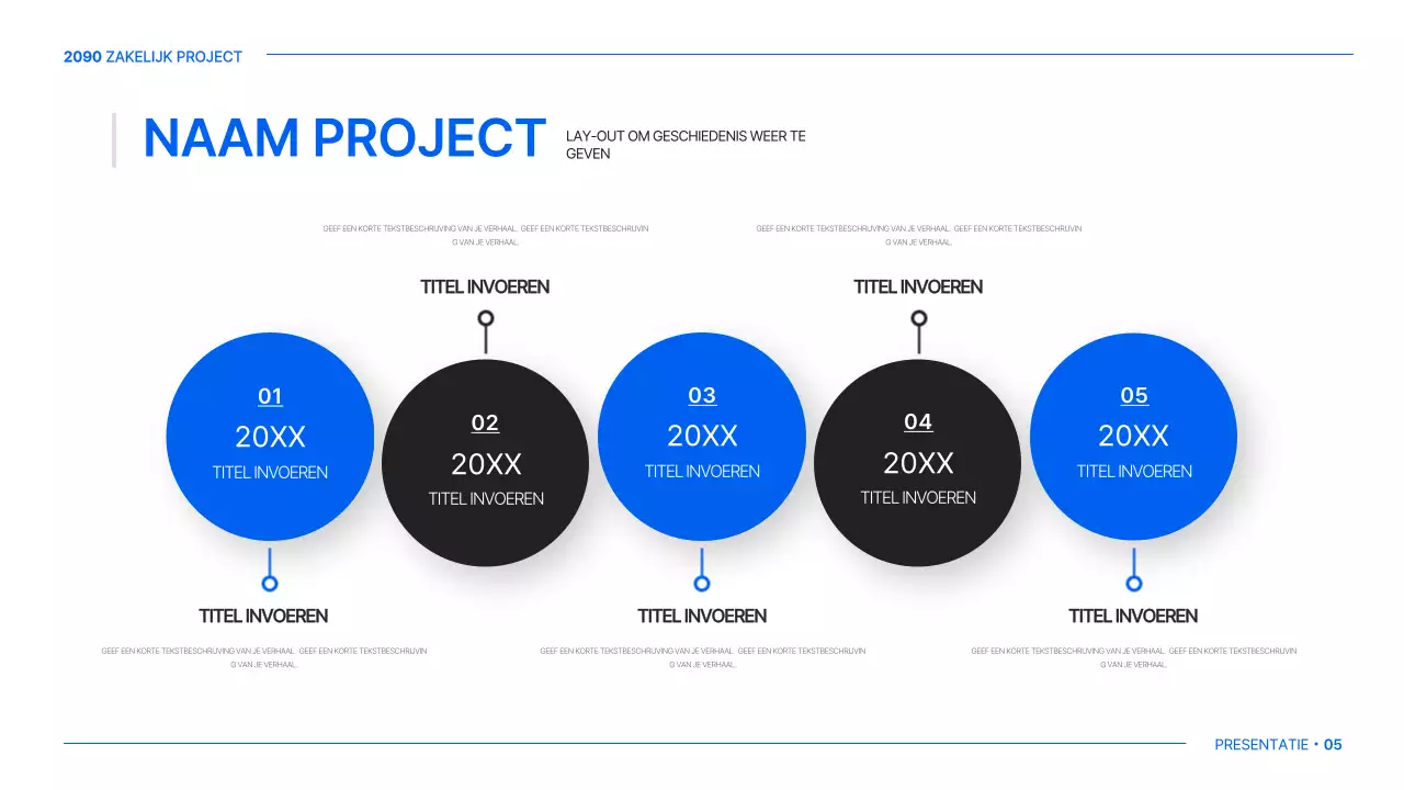 Een eenvoudig globaal bedrijfsplan in wit en blauw