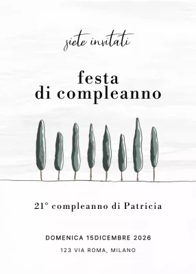 Invito di compleanno minimalista bianco