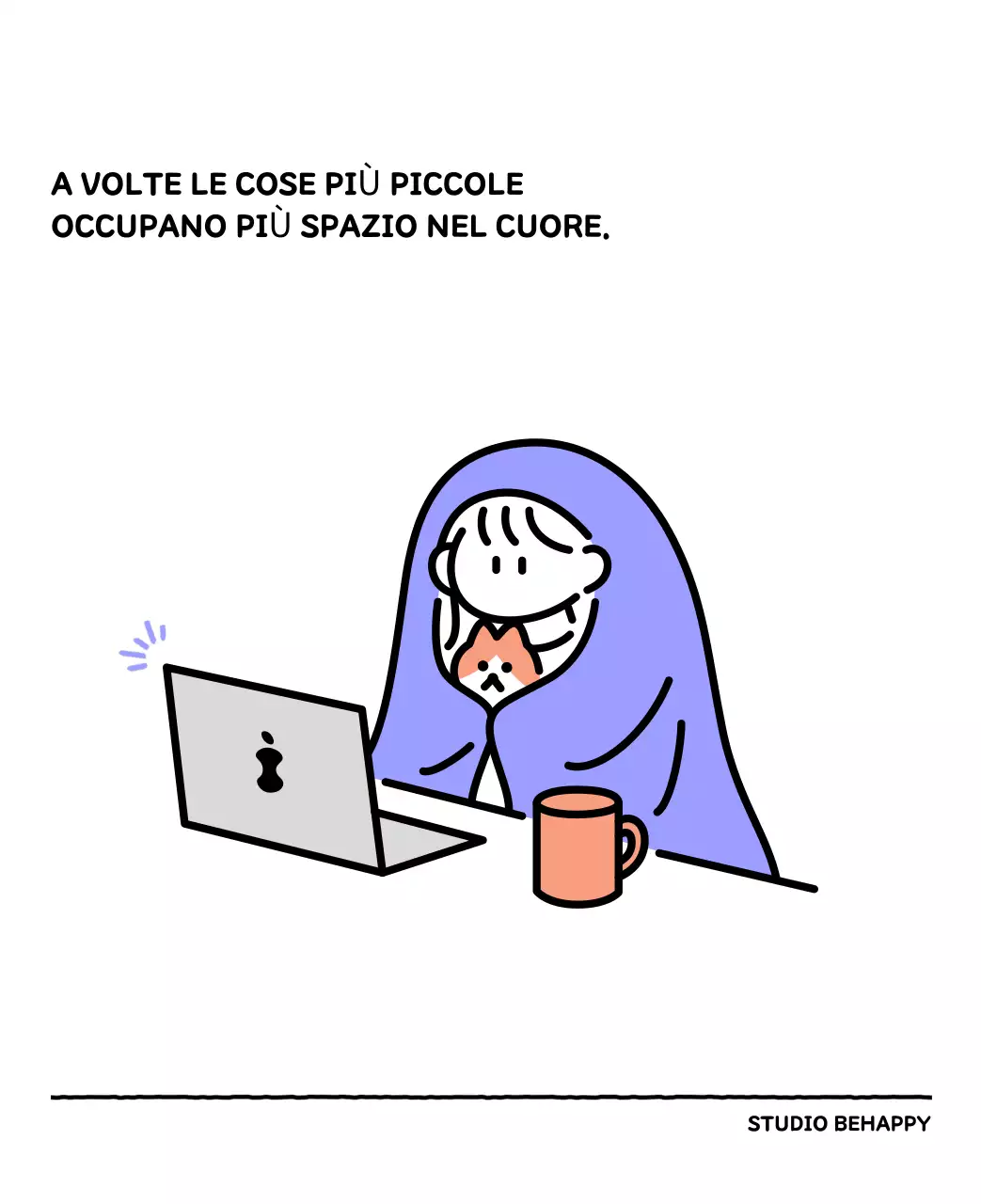 Calendario illustrato con un grazioso stile di linee