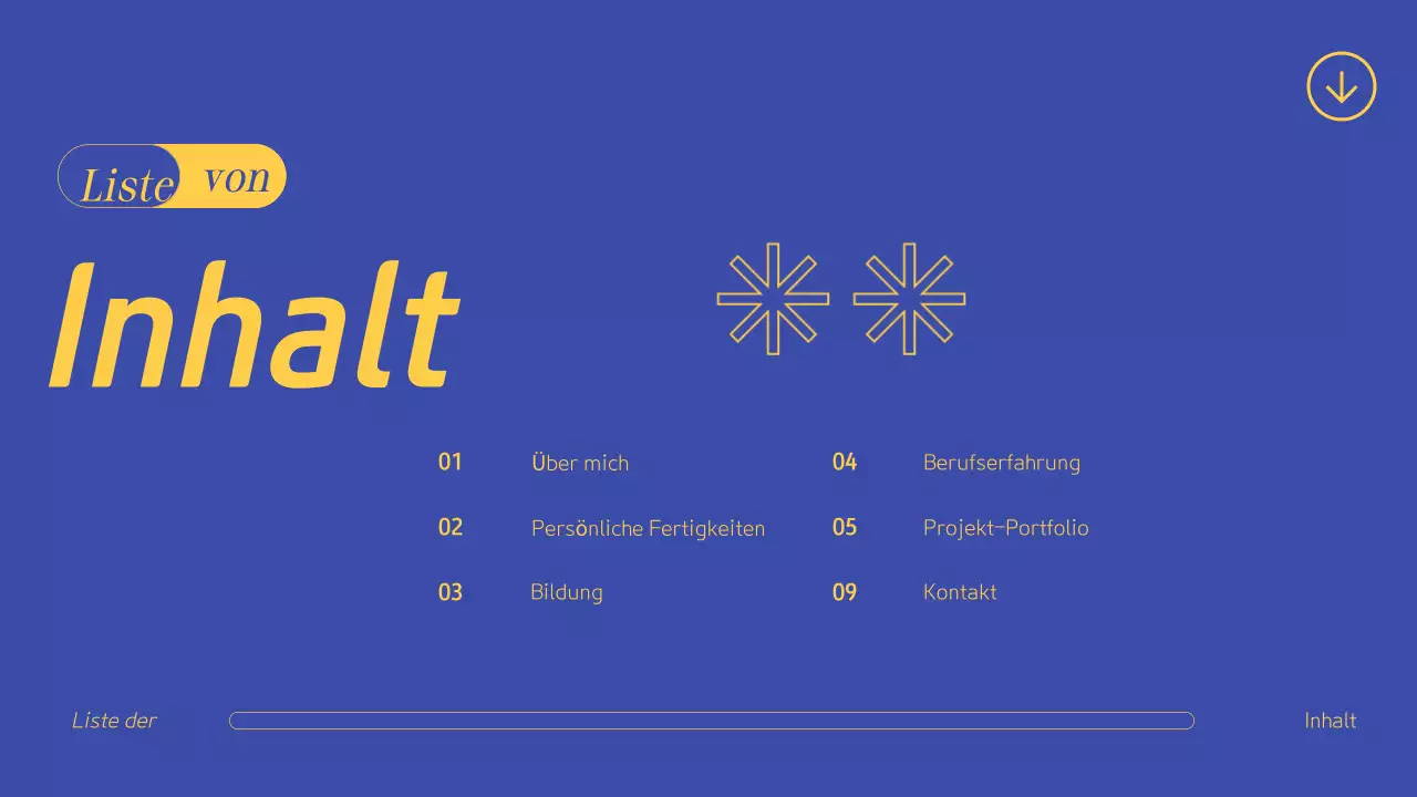 Blau-Gelb Professionelle kreative Portfolio-Präsentation