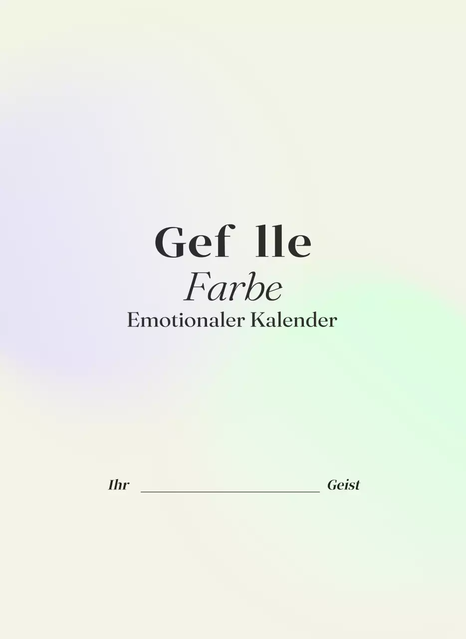 Minimalistischer Kalender mit Farbverlauf