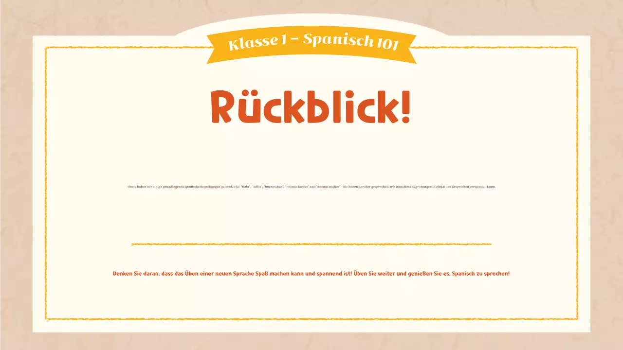 orangefarbener einfacher Sprachkurs