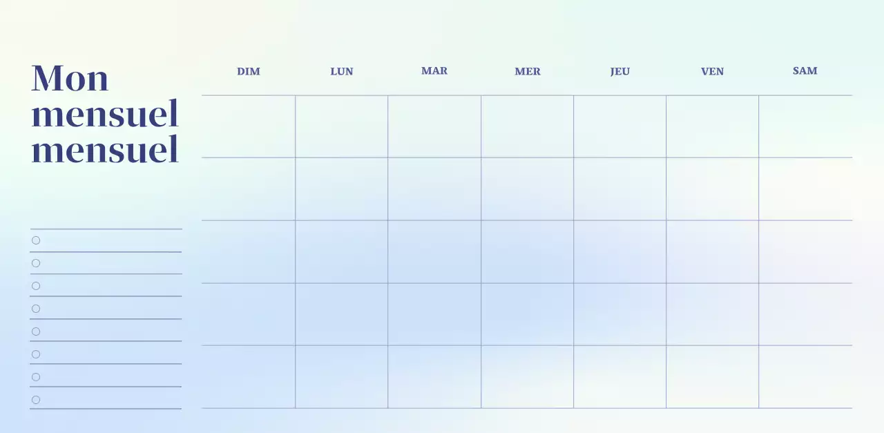 Calendrier minimaliste dégradé