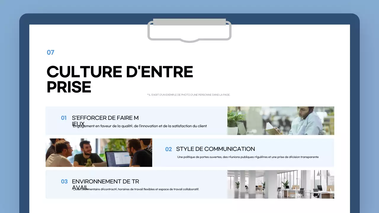 guide d'intégration blue modern