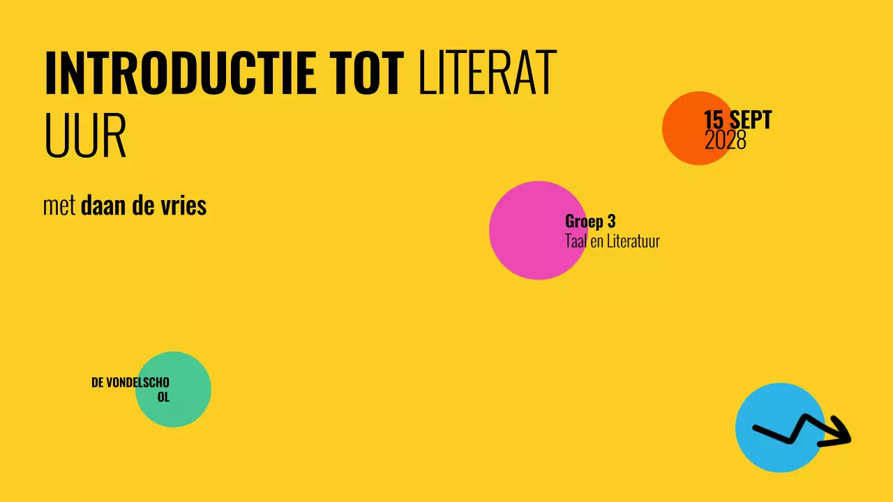 Veelkleurige moderne literatuur cursuspresentatie