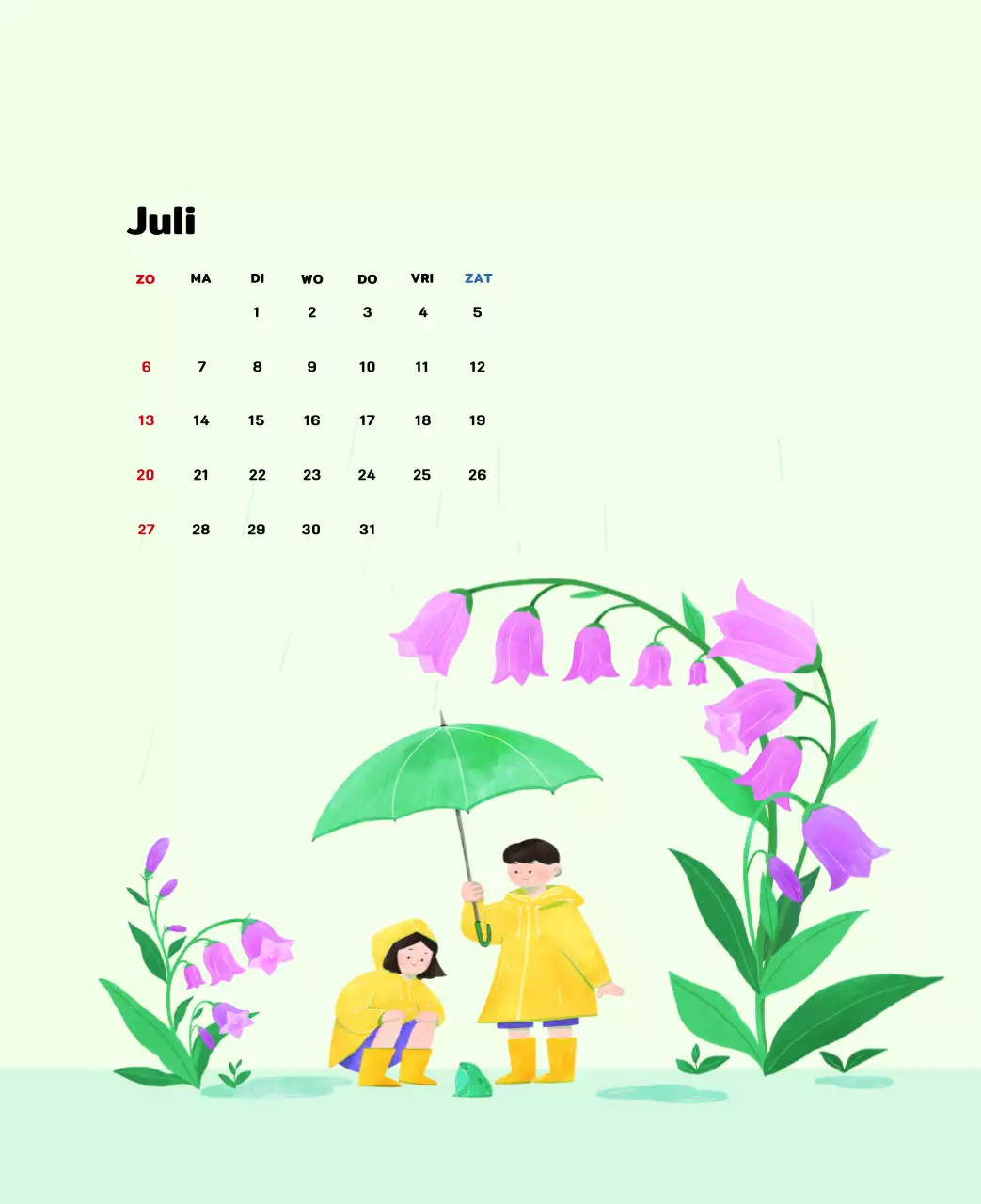 Nieuwjaarskalender met een warme geïllustreerde uitstraling