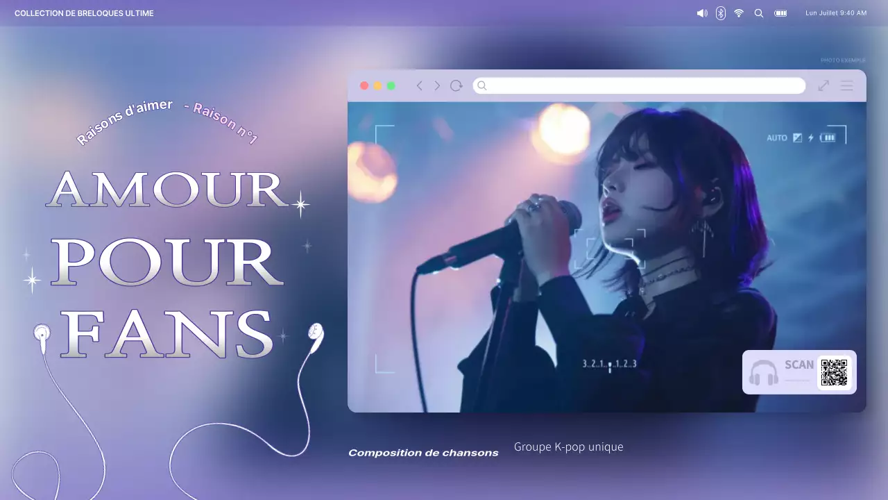 publicité pour le fandom à la mode violet