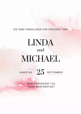 Rosa Elegante Hochzeitseinladung