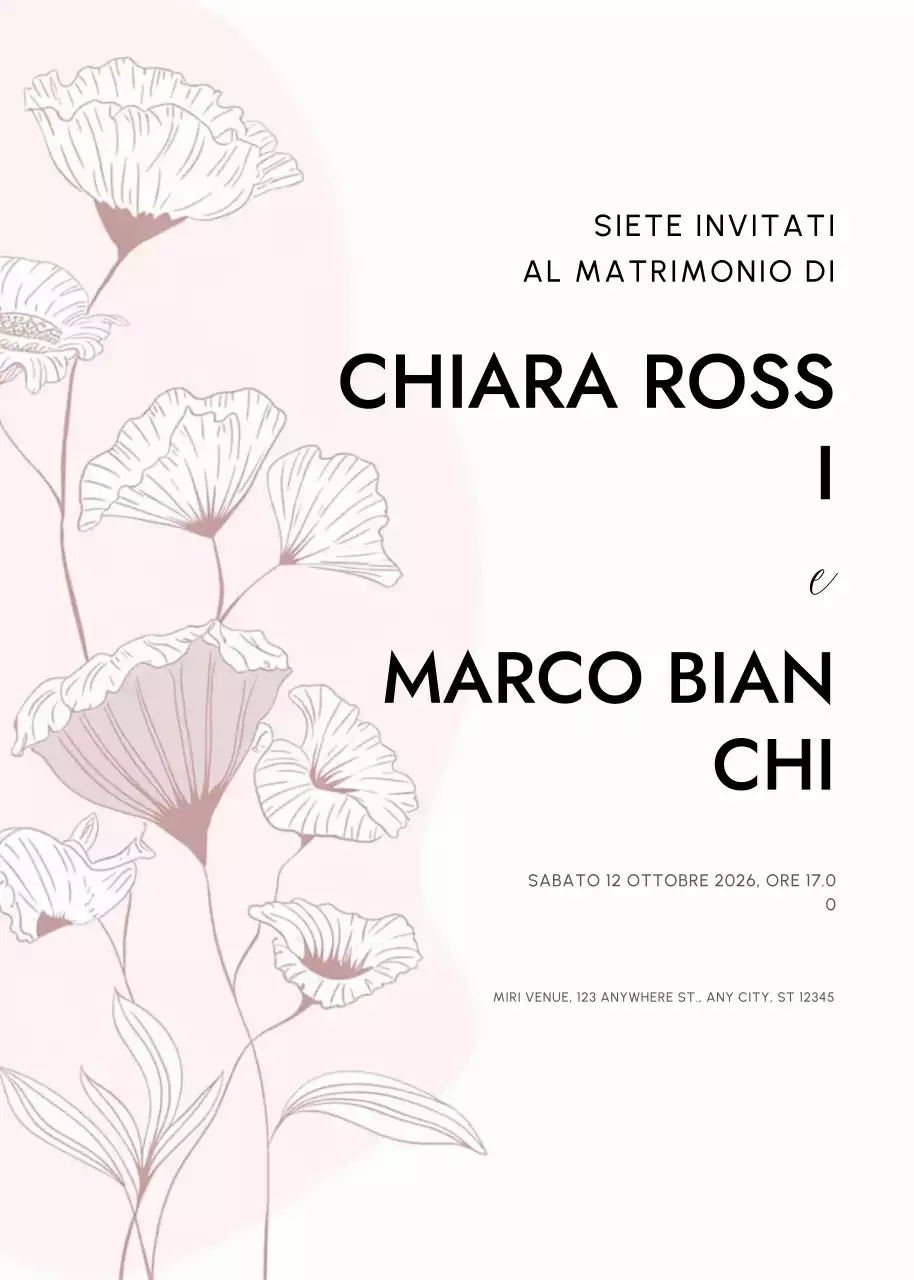 invito di nozze elegante rosa