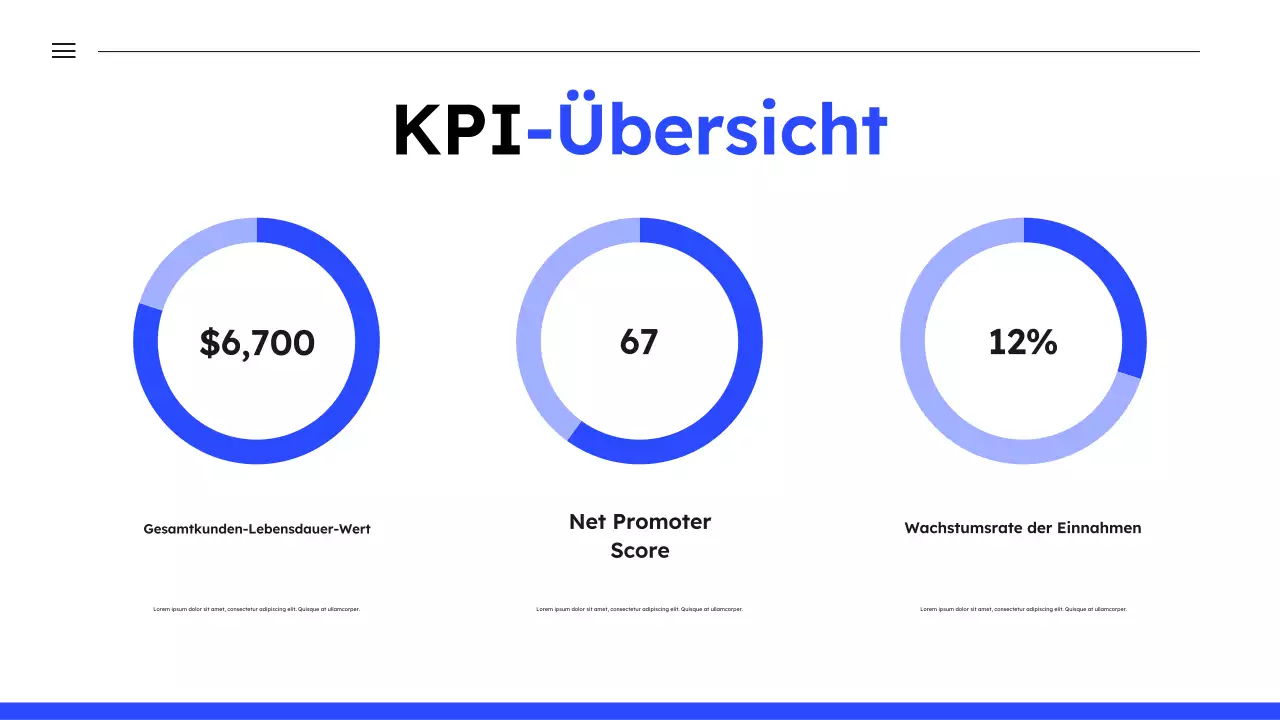Blauer einfacher Marketingplan Präsentation