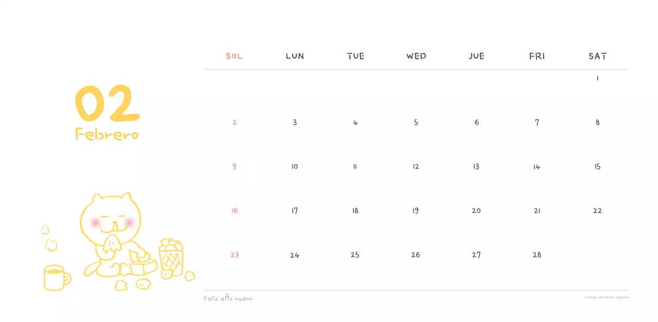 Calendario diario en marfil