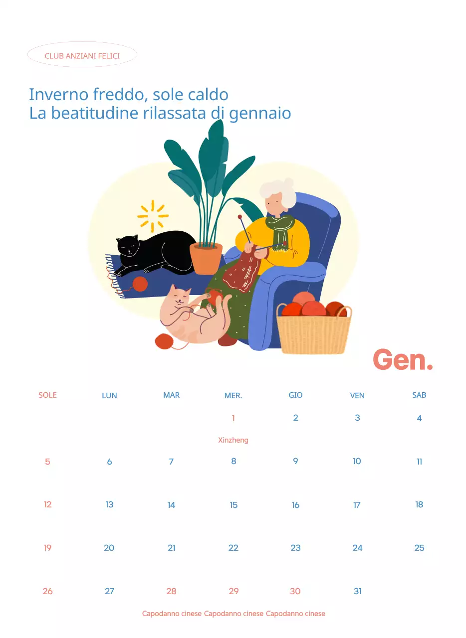 Calendario aziendale con simpatiche illustrazioni
