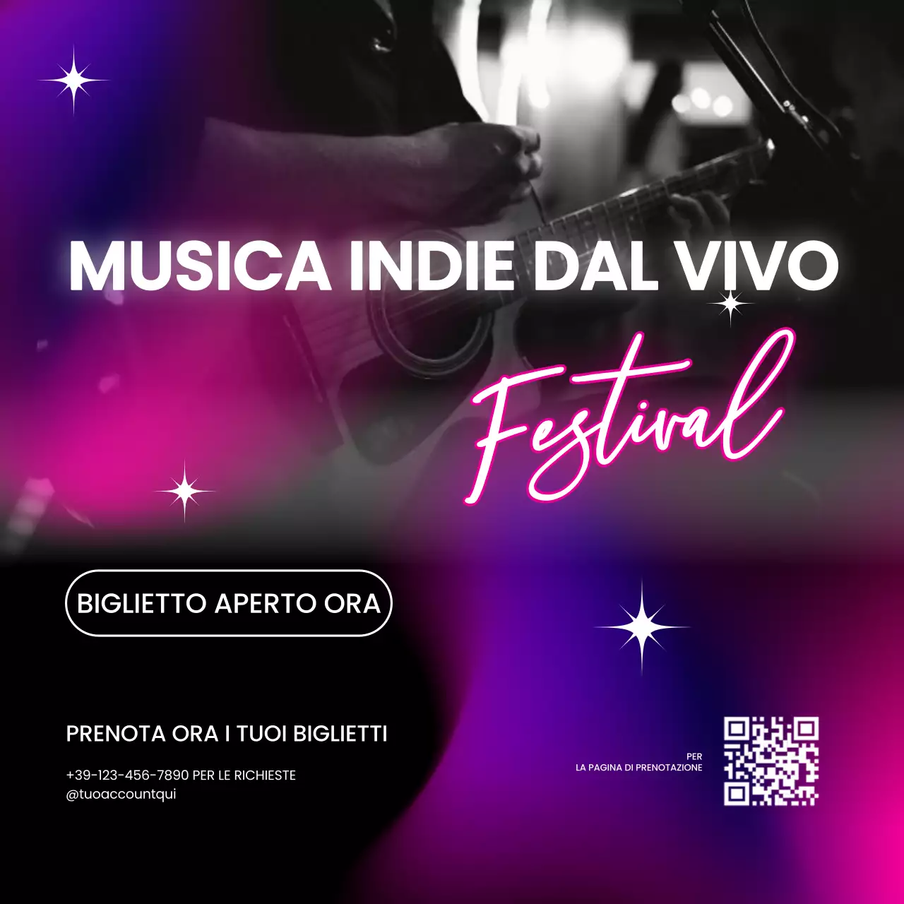 Promozione musicale di tendenza viola sfumato