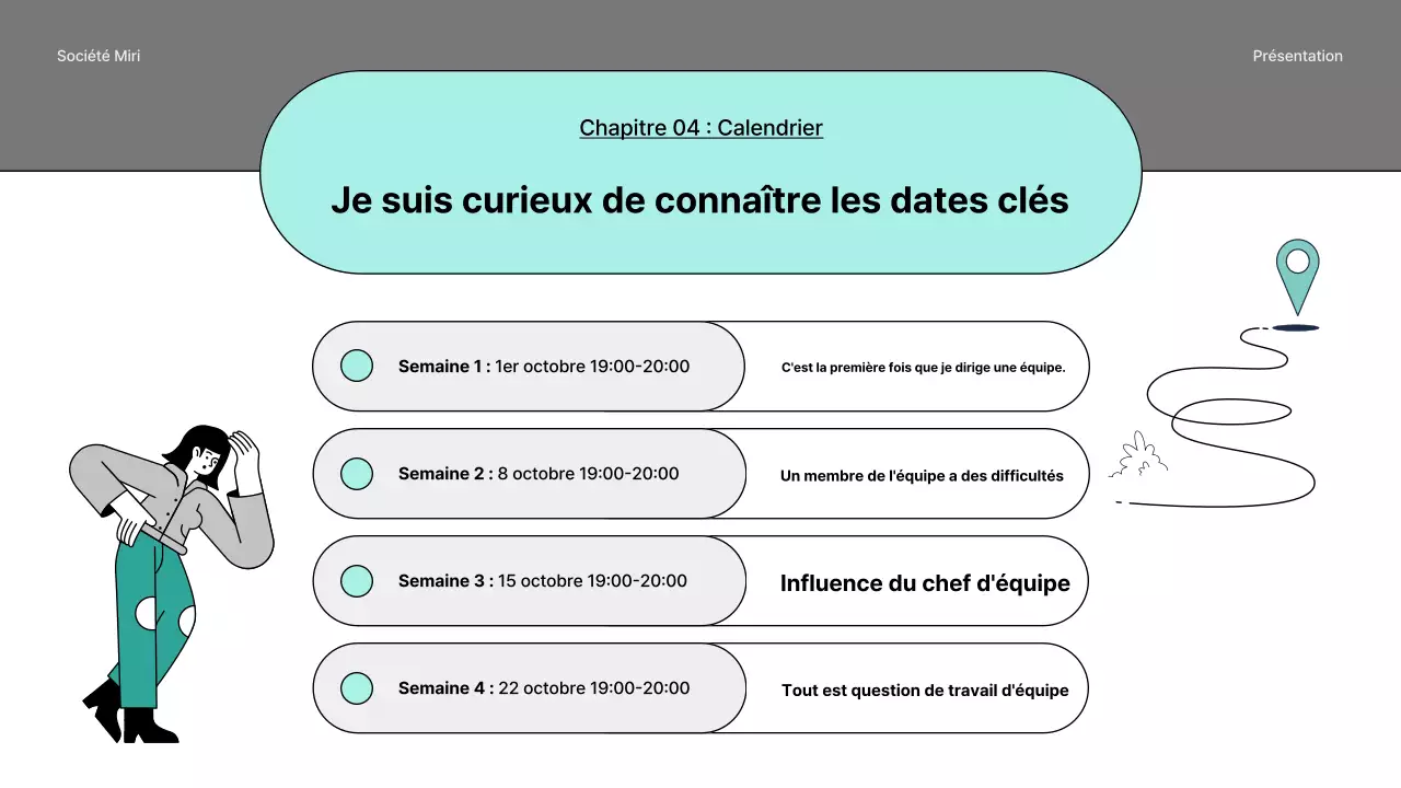 Un guide simple du séminaire interne en noir et bleu
