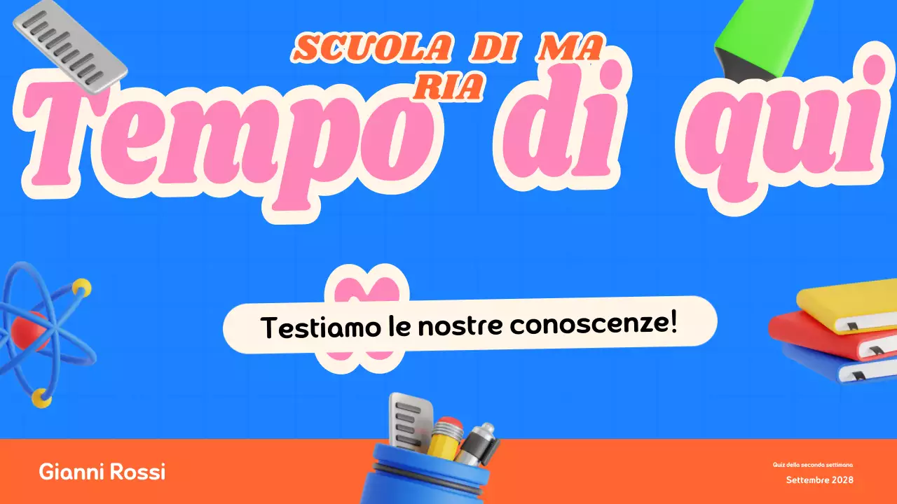 Materiale moderno e colorato per le lezioni a quiz