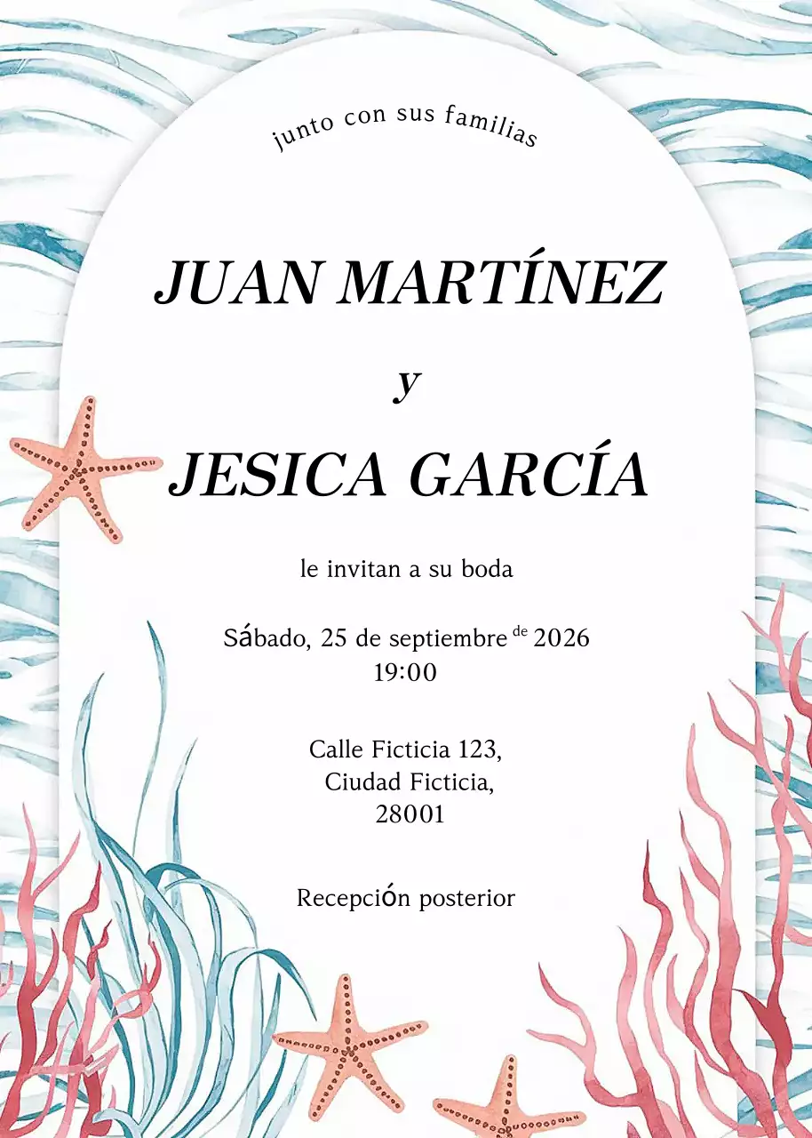 Invitación de boda blanca y elegante