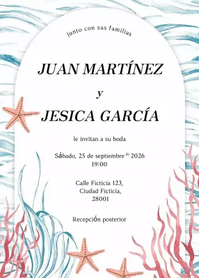 Invitación de boda blanca y elegante