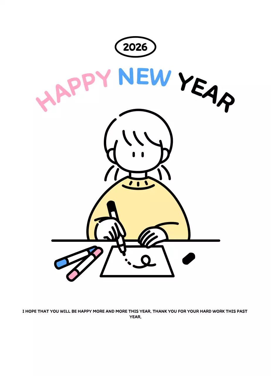 Kalender bergambar dengan gaya garis yang cantik