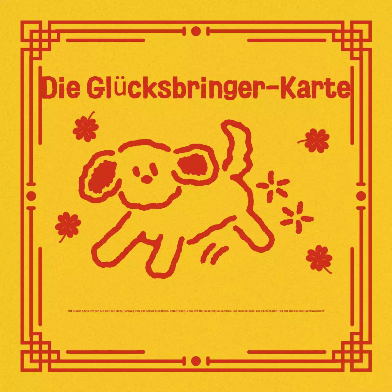 Gelbe koreanische Glückskarte