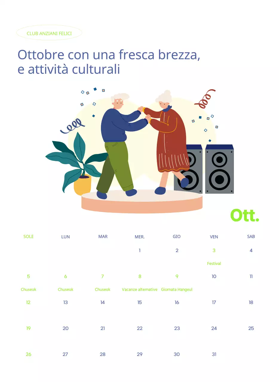 Calendario aziendale con simpatiche illustrazioni