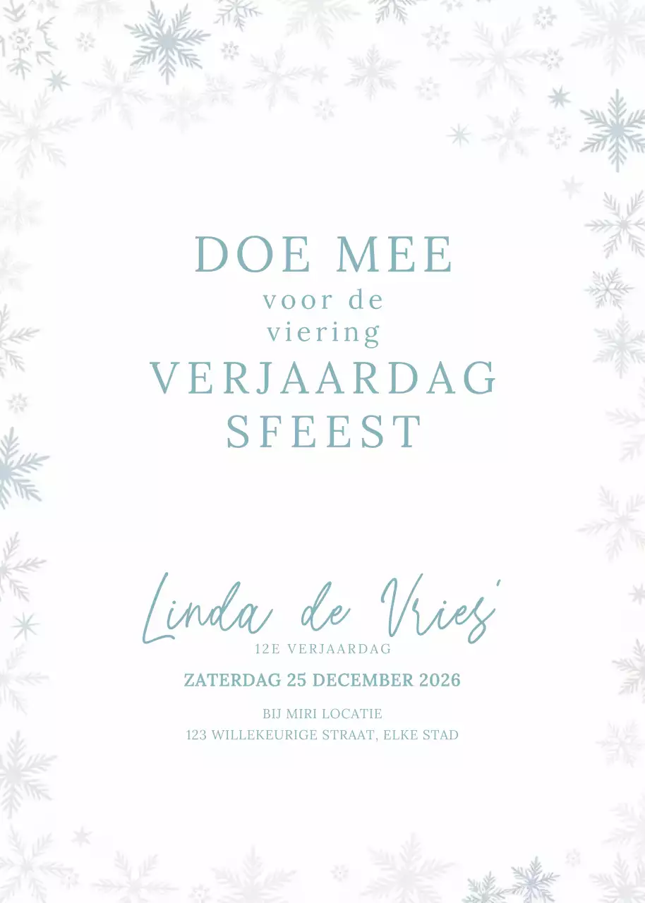 Witte elegante verjaardagsuitnodiging