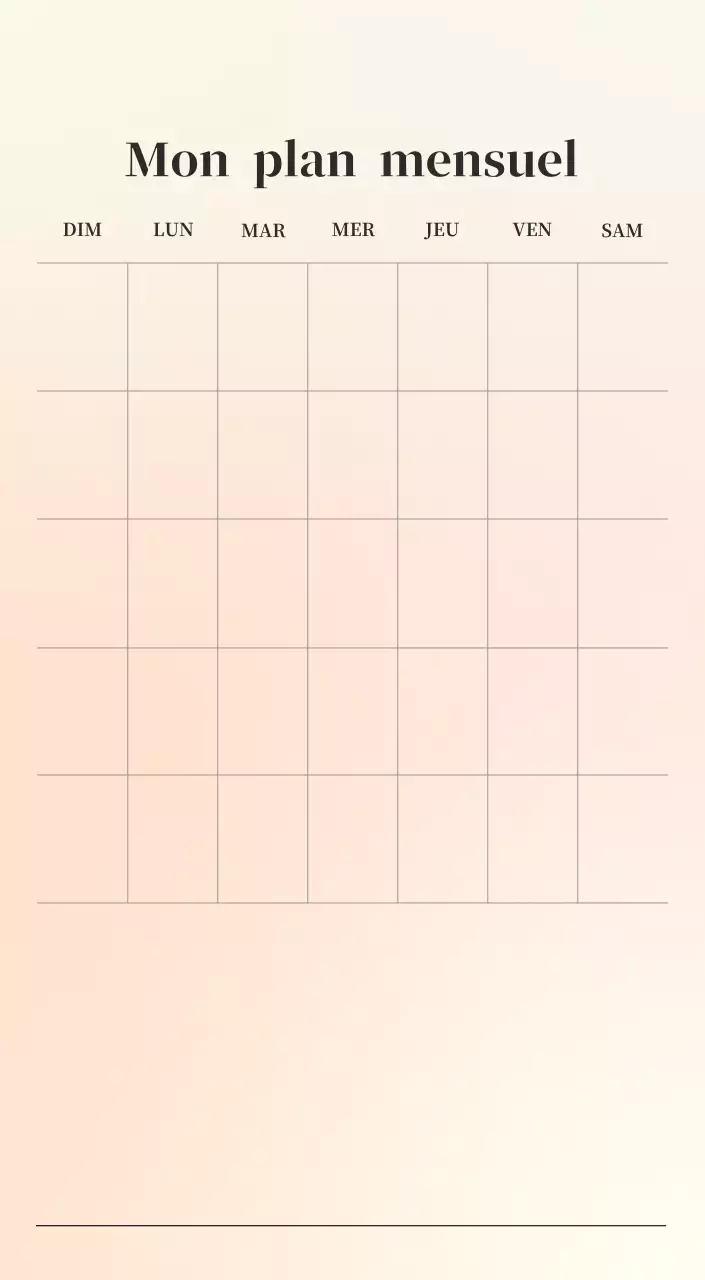 Calendrier minimaliste dégradé