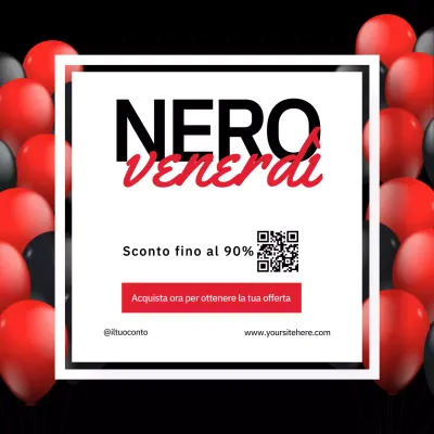 Post Instagram della promozione del venerdì nero e rosso moderno e audace