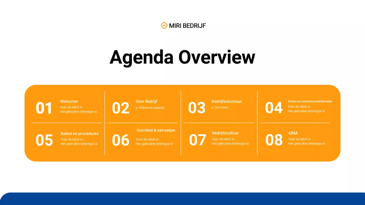 eenvoudig modern blauw inwerken van werknemers