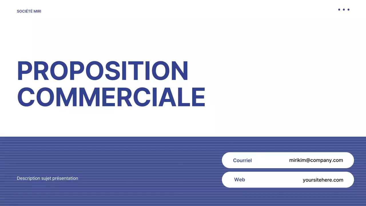 Proposition avec un simple fond bleu rayé