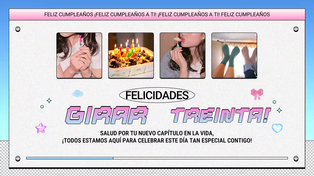 diseño de cumpleaños retro morado