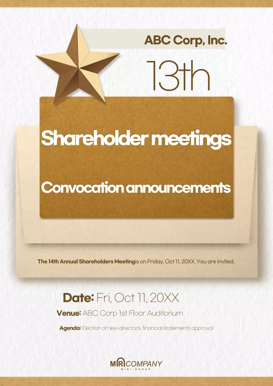 Poster thông báo cổ đông của Gold Classic