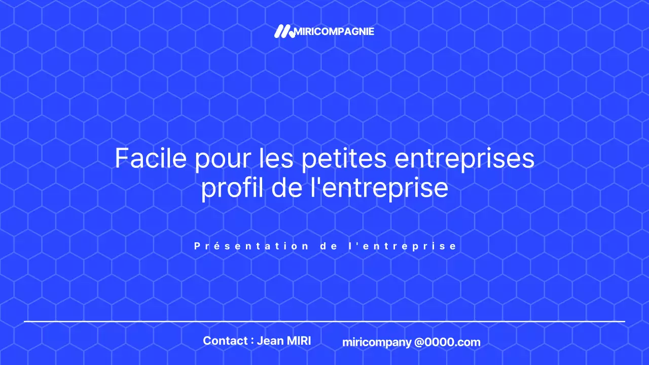 Promouvoir un profil moderne de petite entreprise en bleu