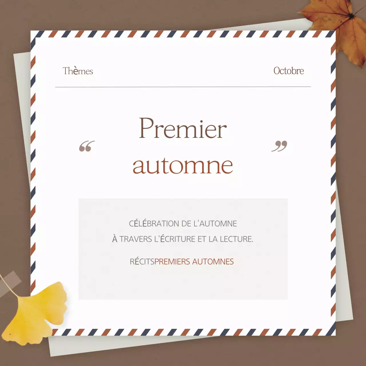 Une simple histoire d'automne en marron pour promouvoir votre événement
