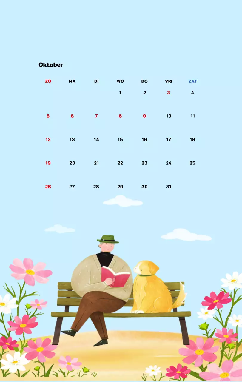 Nieuwjaarskalender met een warme geïllustreerde uitstraling