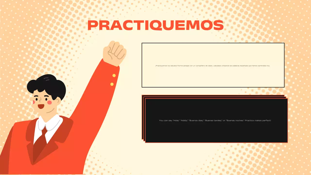 Orange Beige Fun Class Materials Presentación en español