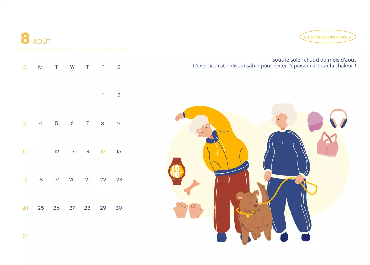 Calendrier d'entreprise avec de jolies illustrations