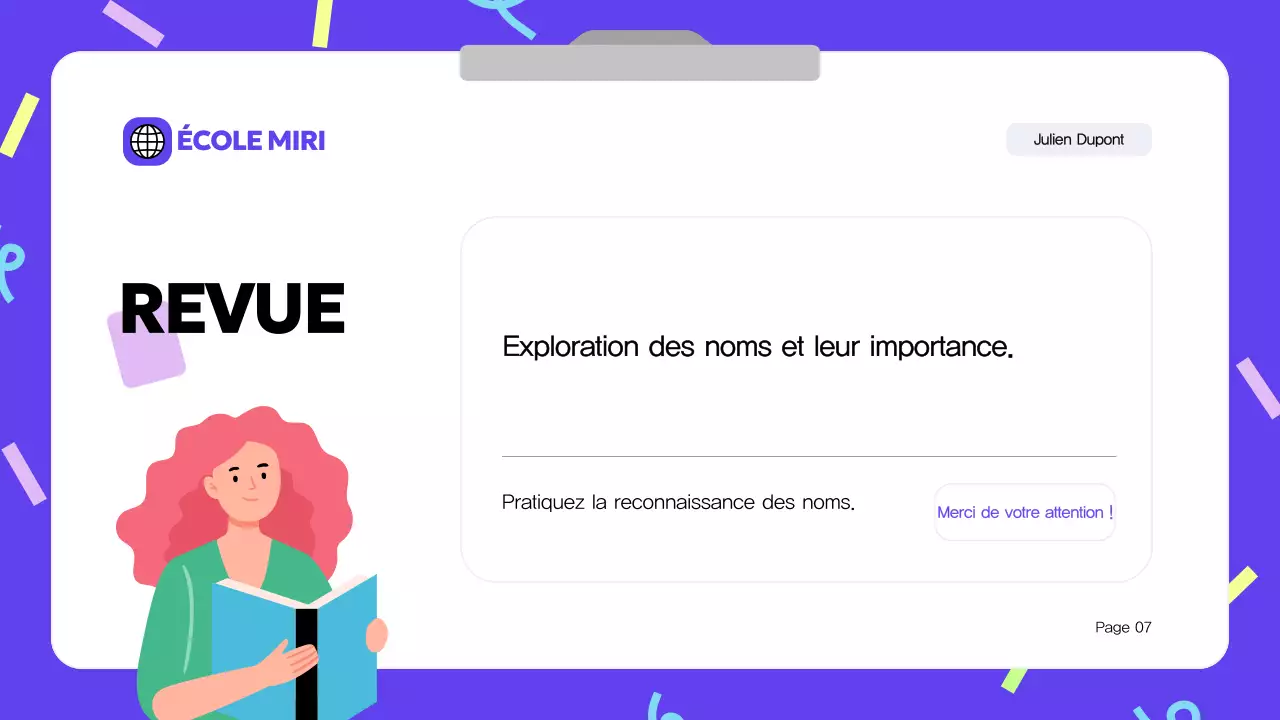 Matériel de cours de grammaire moderne bleue