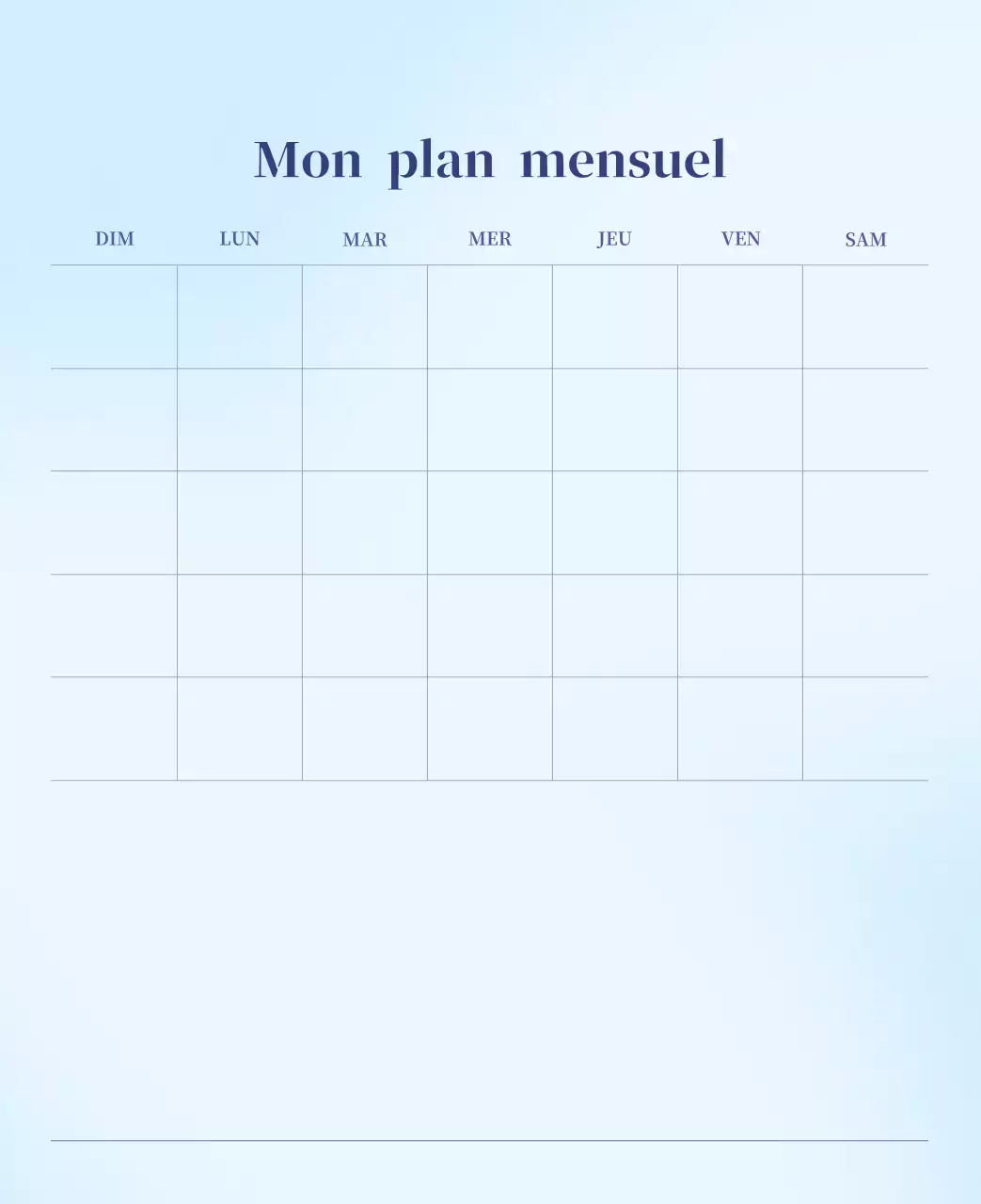 Calendrier minimaliste dégradé
