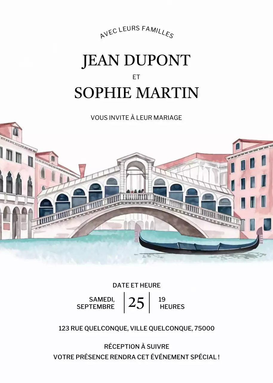 Invitation de mariage élégante et blanche