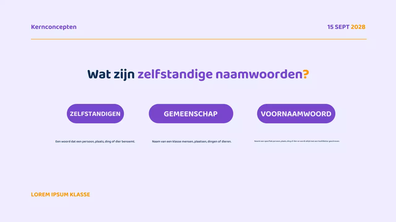 Paarse moderne grammatica cursus presentatie