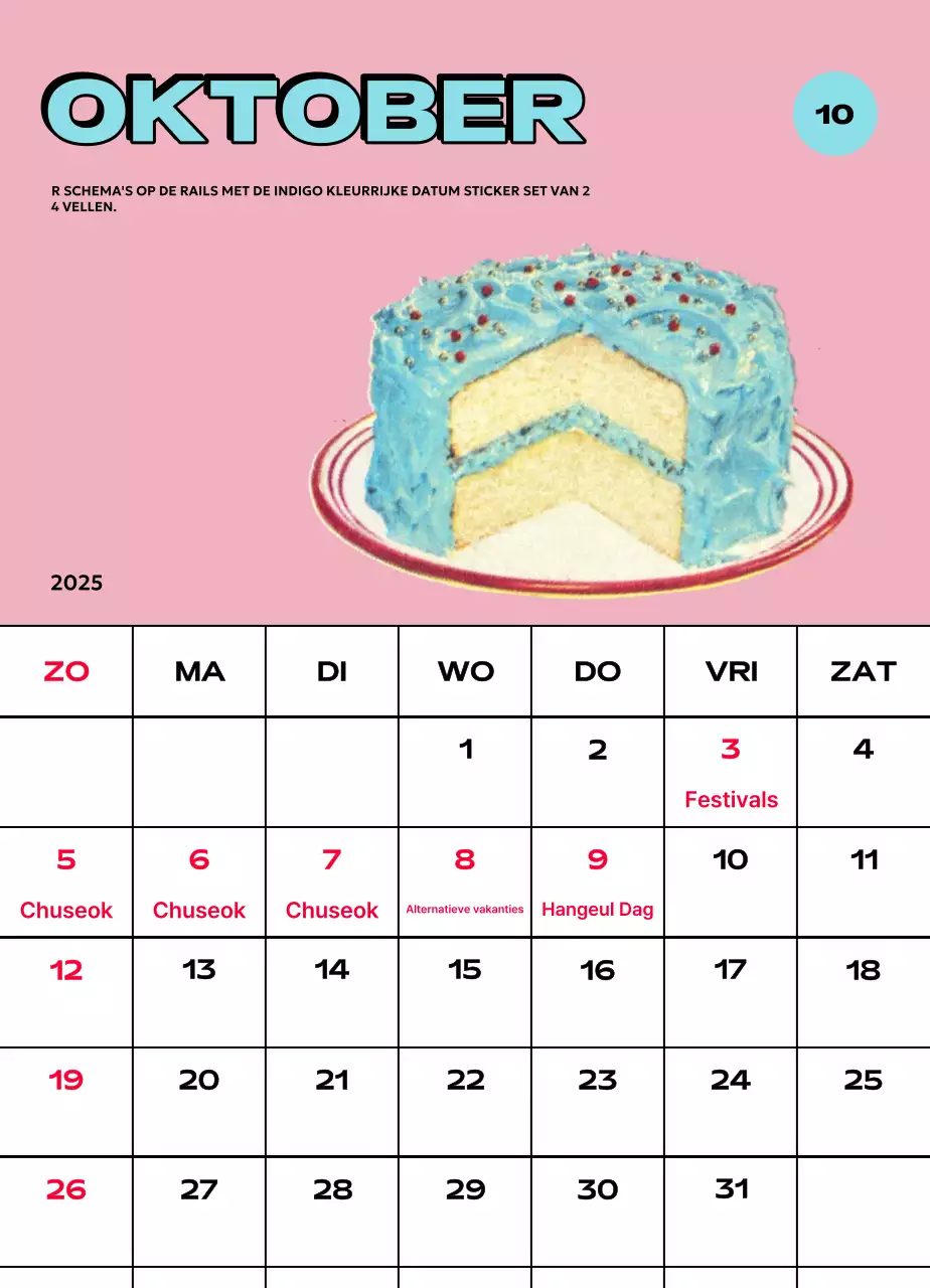 Kleurrijke kalenders met verschillende retro-illustraties