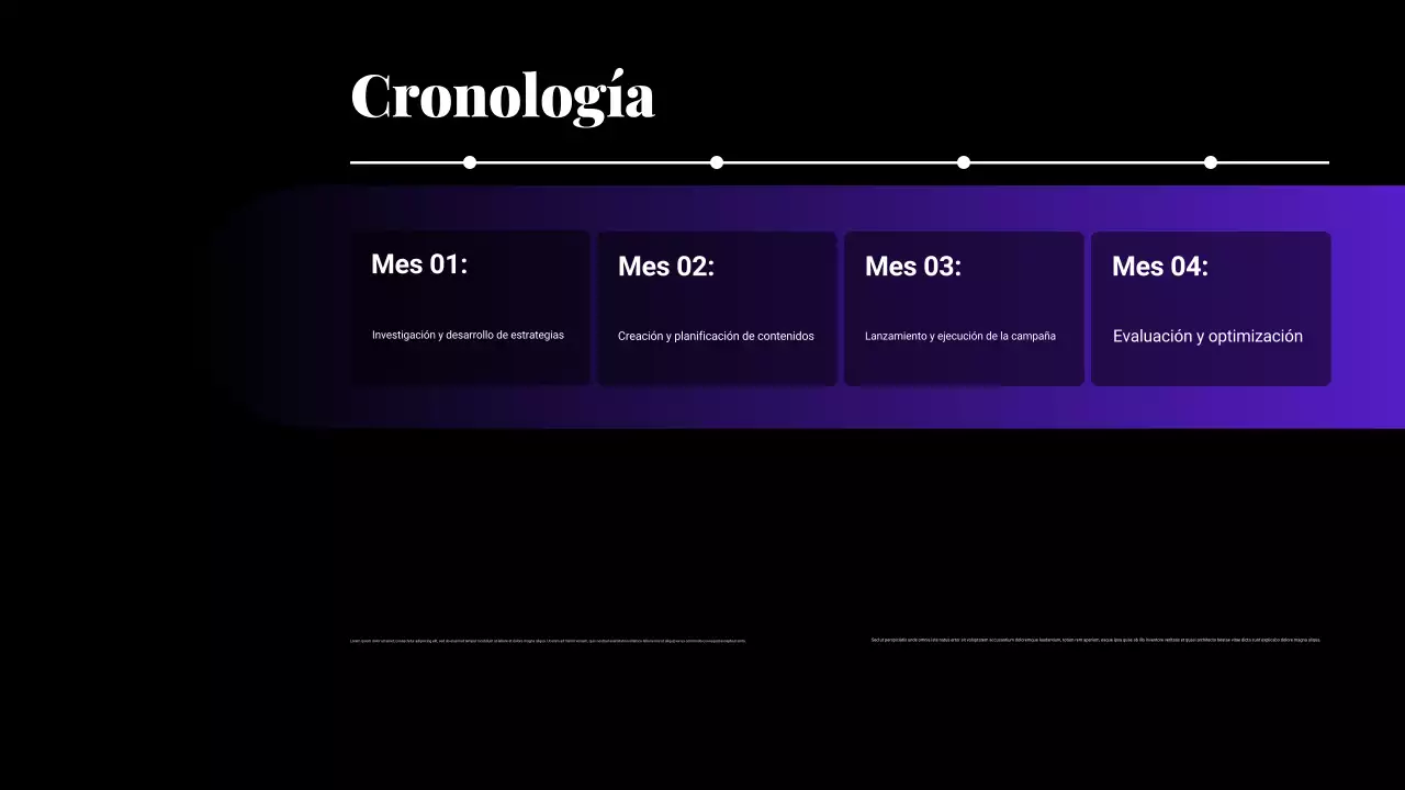 Presentación del plan de marketing en degradado negro y morado