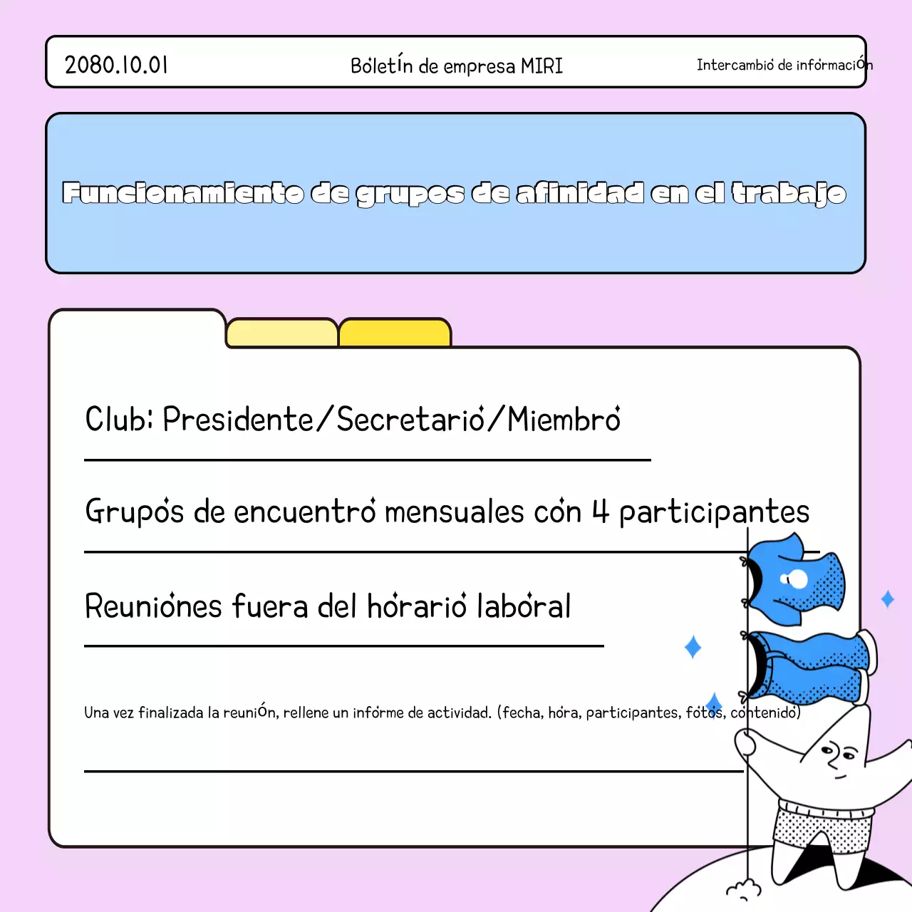 Guía simple del lugar de trabajo malva