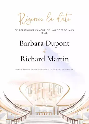 Invitation de mariage élégante et blanche