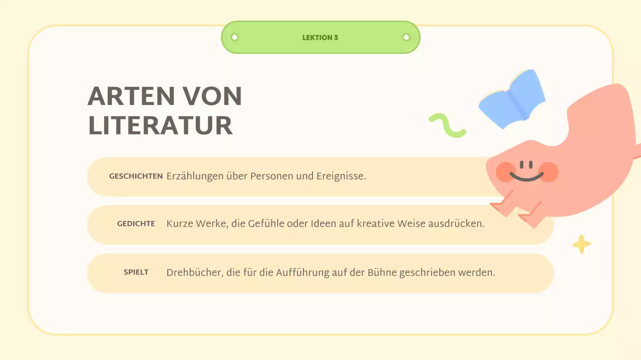 gelbe abstrakte Literaturklasse